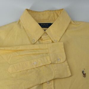 Polo Ralph Lauren‎ Mens Yellow Classic Fit Long Sleeve Button Down Shirt Size XL